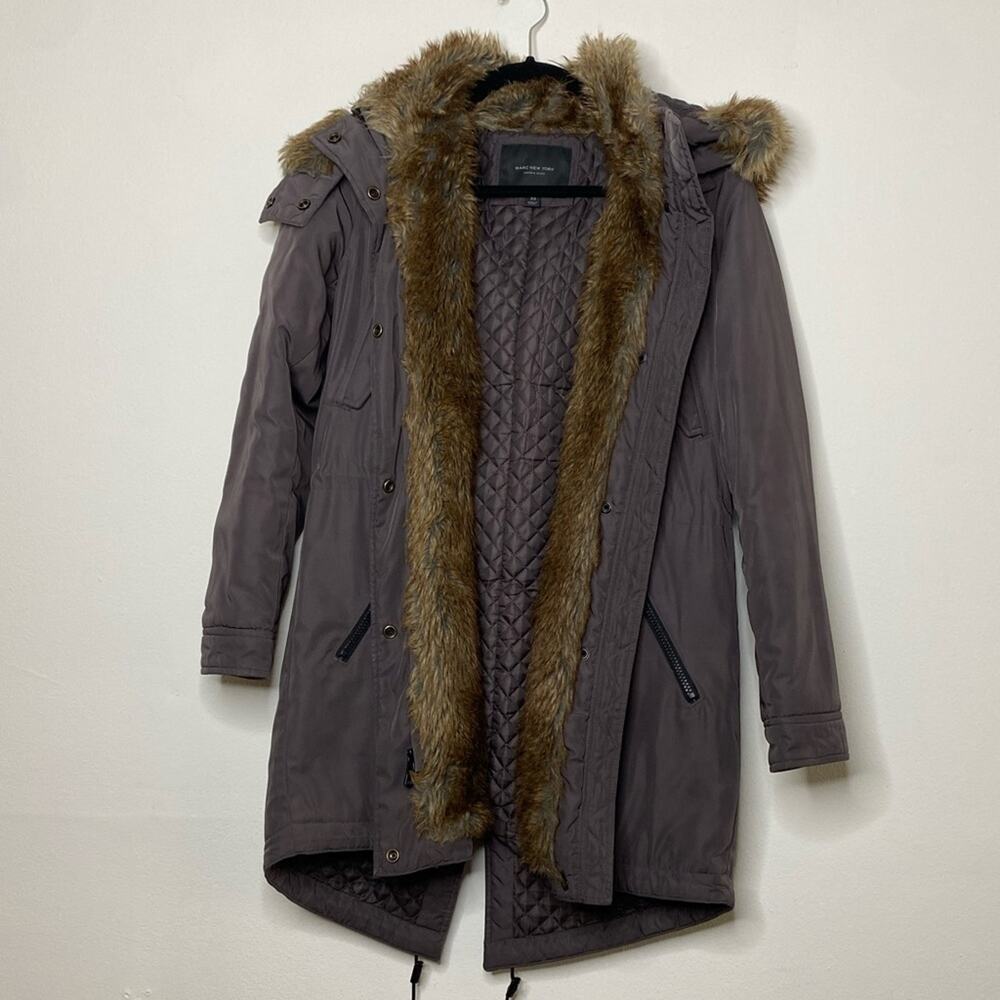 Marc New York Andrew Marc Winter Coat Jacket Faux Fur